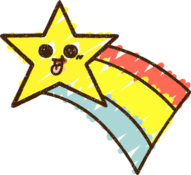 Bir insan tarafından çizilen Kayan Yıldız Tebeşiri