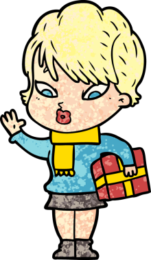 Bir insan tarafından çizilmiş karikatür kadın.