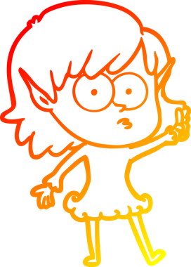 Bir çizgi film karakteri çizimi bir insan tarafından çizilmiş elf kızı şok etti.