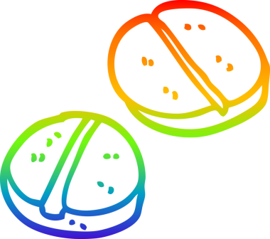 gökkuşağı gradyan çizgi çizimi bir insan tarafından çizilmiş tabletler