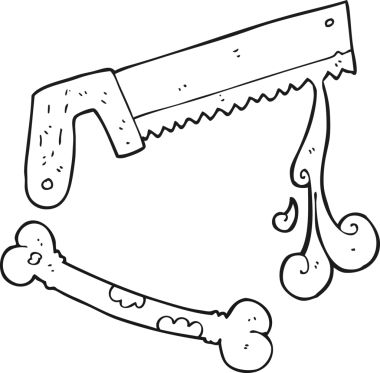 Bir insan tarafından çizilmiş siyah beyaz karikatür cerrahları