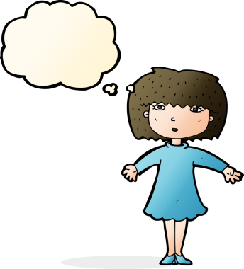 Bir insan tarafından çizilmiş düşünce balonlu bir karikatür.