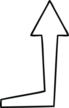 Bir insan tarafından çizilmiş garip çizgi film oku