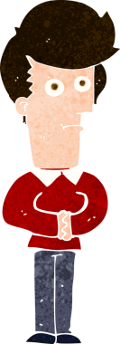 Bir insan tarafından çizilmiş çizgi film adamı.