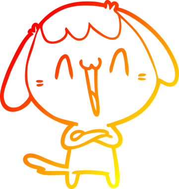 Bir insan tarafından çizilmiş sevimli bir köpeğin sıcak çizgi çizgisi.