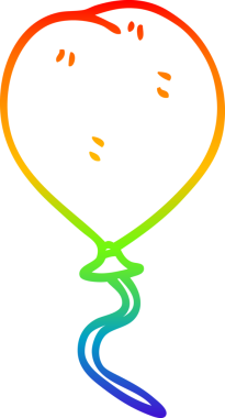 gökkuşağı gradyan çizgi çizimi bir insan tarafından çizilmiş bir balon