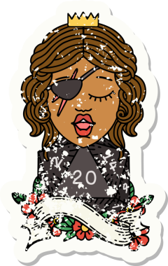 Retro Dövme Tarzı İnsan Rogue Bir insan tarafından çizilmiş 20 zar ile