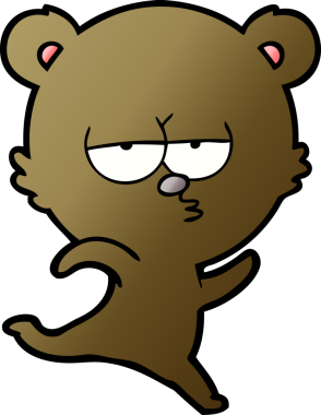 Koşan ayı karikatürü bir insan tarafından çizildi