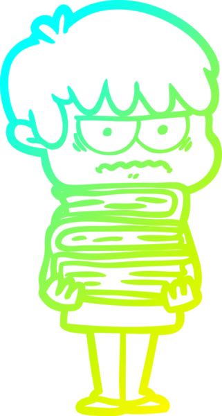 Bir insan tarafından çizilmiş soğuk gradyan çizgi film karakteri.