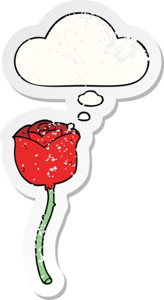 Düşünce baloncuğu olan çizgi film bir insan tarafından çizilmiş yıpranmış bir çıkartma gibi güldü.