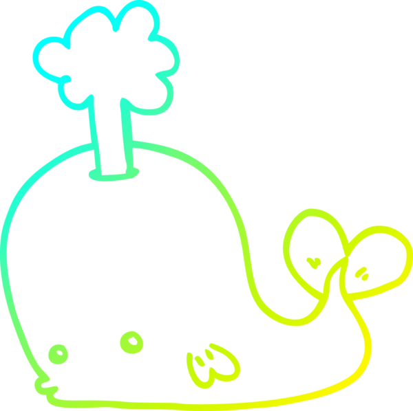 Bir insan tarafından çizilmiş karikatür balinası çizimi.