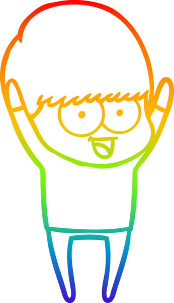 gökkuşağı gradyanı çizimi bir insan tarafından çizilmiş mutlu bir çizgi film çocuğu