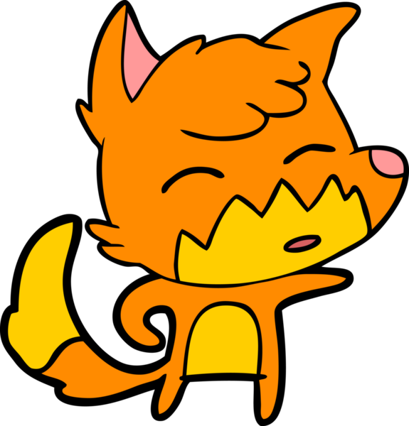 bir insan tarafından çizilmiş tilki çizgi filmi