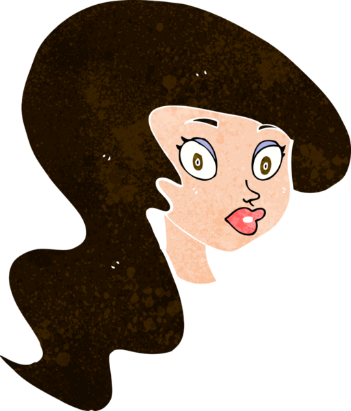 Bir insan tarafından çizilmiş güzel kadın yüzü.