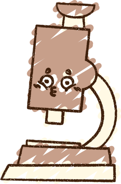 Bir insan tarafından çizilmiş mikroskop Tebeşiri