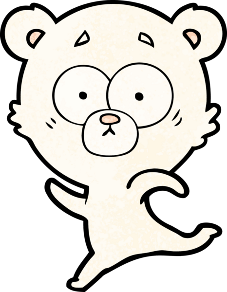 Bir insan tarafından çizilmiş sürpriz kutup ayısı karikatürü