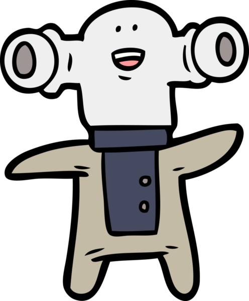 Bir insan tarafından çizilmiş dostane bir uzaylı çizgi filmi.