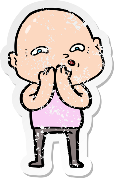 Bir insan tarafından çizilmiş gergin bir adamın sıkıntılı çıkartması.