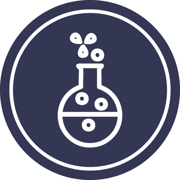 Bir insan tarafından çizilmiş dairesel bilim deneyleri simgesi