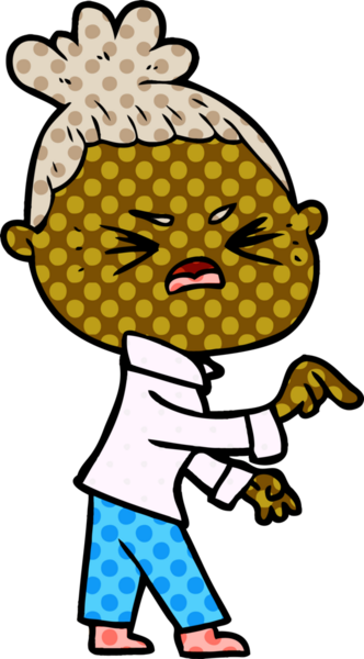 Bir insan tarafından çizilmiş kızgın bir kadın.