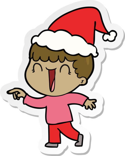 Bir insan tarafından çizilmiş Noel Baba şapkası giymiş bir adamın gülen el yazısı.