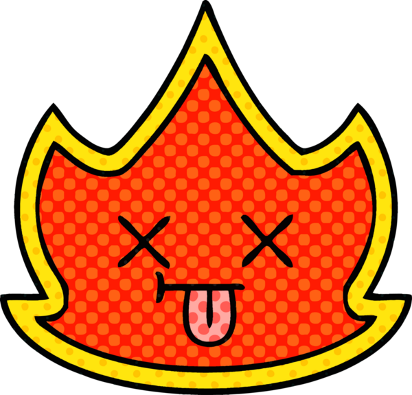 Bir insan tarafından çizilmiş çizgi roman tarzı bir ateş.