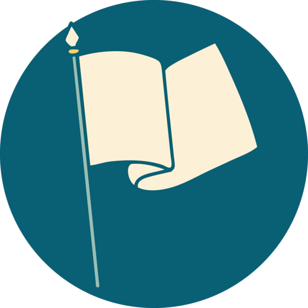 Bir insan tarafından çizilmiş bir bayrağın ikonik dövme şekli