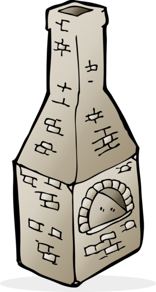 Bir insan tarafından çizilmiş eski bir baca karikatürü.