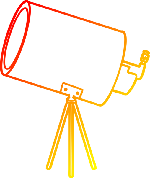 Bir insan tarafından çizilmiş büyük bir teleskop çizimi.