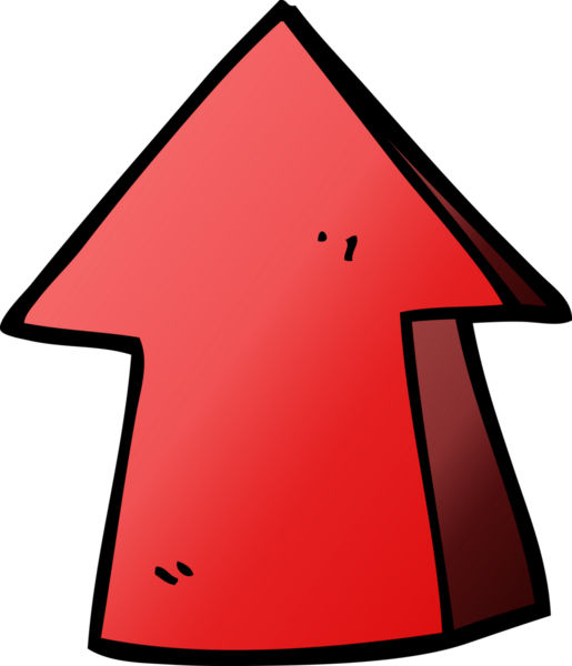 Bir insan tarafından çizilmiş karalama işaretli ok