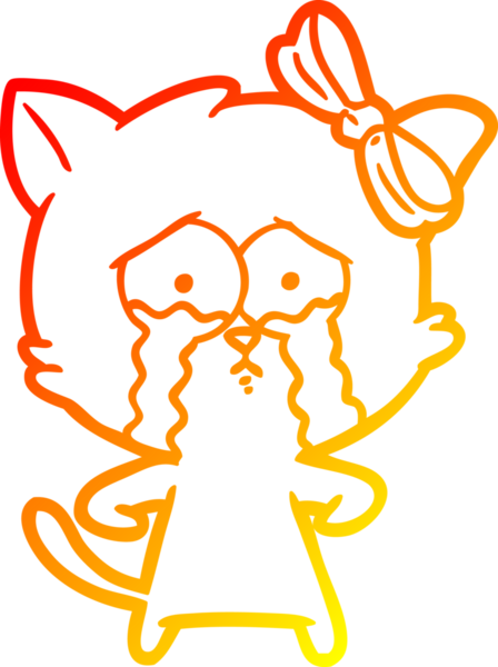 Bir insan tarafından çizilmiş çizgi film kedisinin sıcak çizgi çizimi