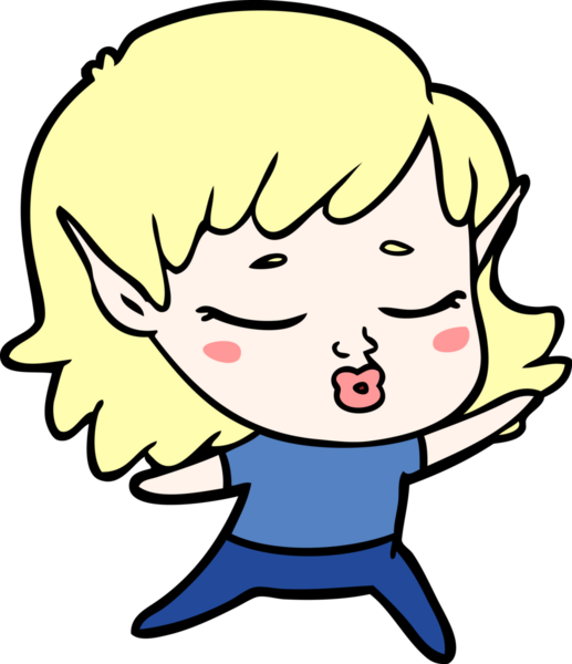 Bir insan tarafından çizilmiş güzel elf kızı.