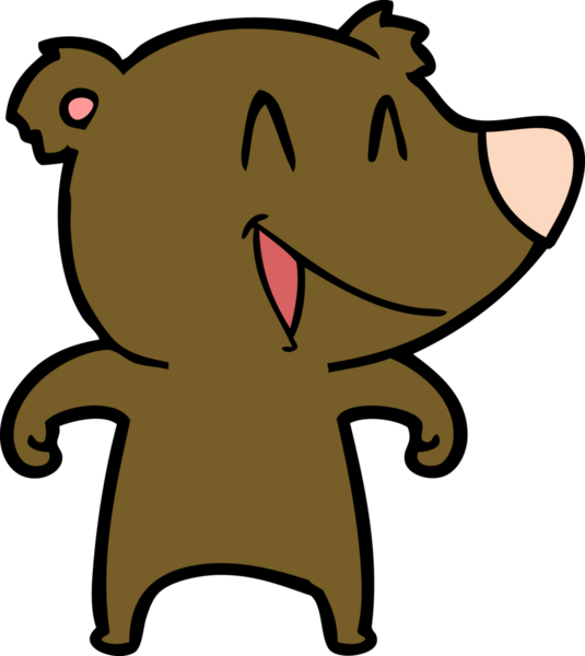 Bir insan tarafından çizilmiş gülen ayı çizgi filmi.