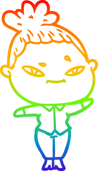 gökkuşağı gradyan çizimi bir insan tarafından çizilmiş bir karikatür kadın