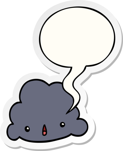 Bir insan tarafından çizilmiş balon çıkartmalı çizgi film bulutu.