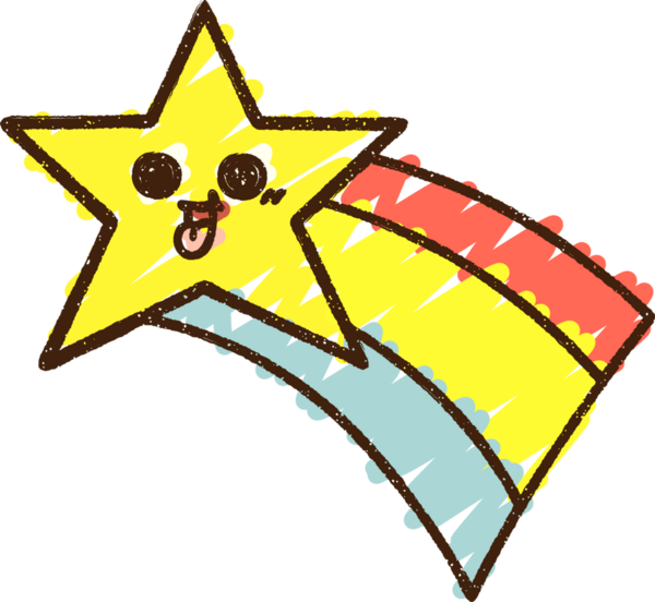 Bir insan tarafından çizilen Kayan Yıldız Tebeşiri