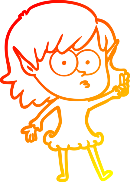 Bir çizgi film karakteri çizimi bir insan tarafından çizilmiş elf kızı şok etti.