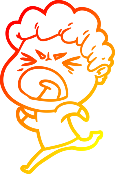 Bir insan tarafından çizilmiş kızgın bir adamın çizgi film çizimi.