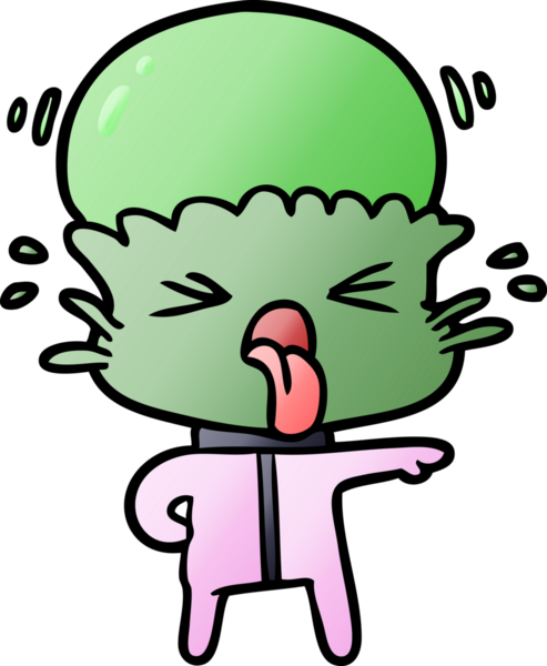 Bir insan tarafından çizilmiş garip bir uzaylı çizgi filmi.