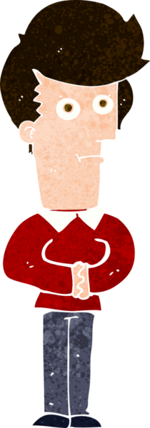 Bir insan tarafından çizilmiş çizgi film adamı.