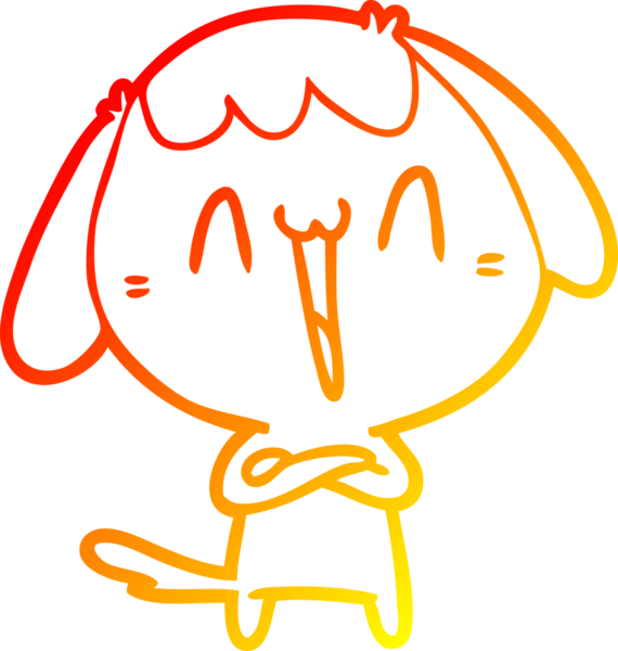 Bir insan tarafından çizilmiş sevimli bir köpeğin sıcak çizgi çizgisi.