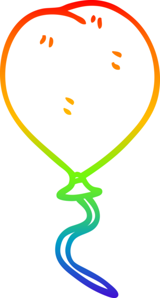 gökkuşağı gradyan çizgi çizimi bir insan tarafından çizilmiş bir balon