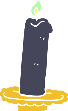 karikatür yanan cadılar bayramı mumu bir insan tarafından çizilmiş.