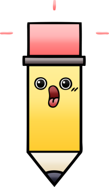 Bir insan tarafından çizilmiş bir kalemin gölgelenmiş karikatürü