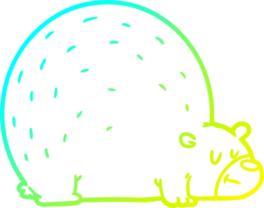 Bir insan tarafından çizilen çizgi film ayısının soğuk gradyan çizgisi.