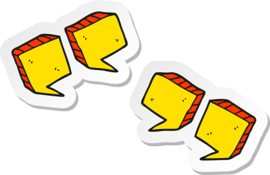 Bir insan tarafından çizilmiş karikatür tırnak işaretleri.