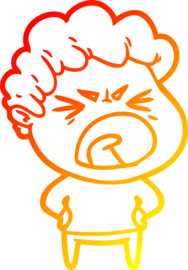 Bir insan tarafından çizilmiş kızgın bir adamın çizgi film çizimi.