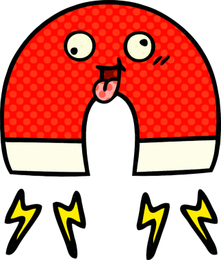 bir insan tarafından çizilmiş bir mıknatısın çizgi roman tarzı