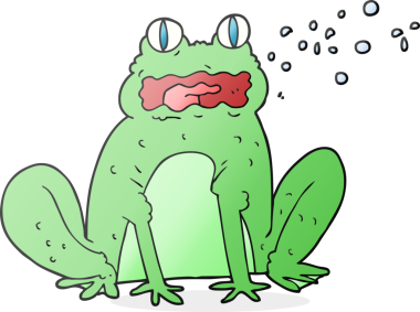 Bir insan tarafından çizilmiş serbest çizim, geğiren kurbağa.