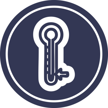 Bir insan tarafından çizilmiş düşük sıcaklık dairesel simgesi